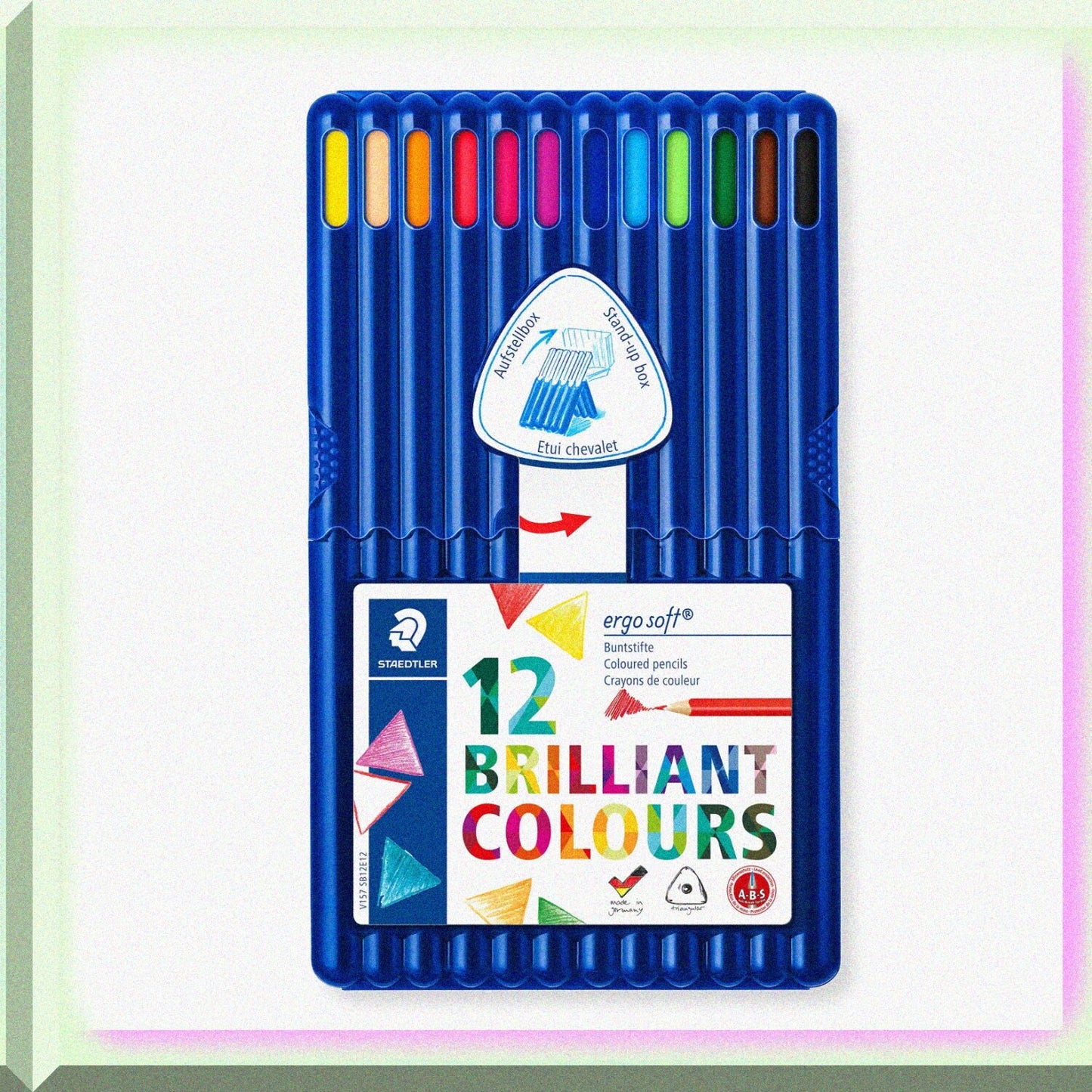 Colored Pencils Set of 12 in Stand-up Easel Case