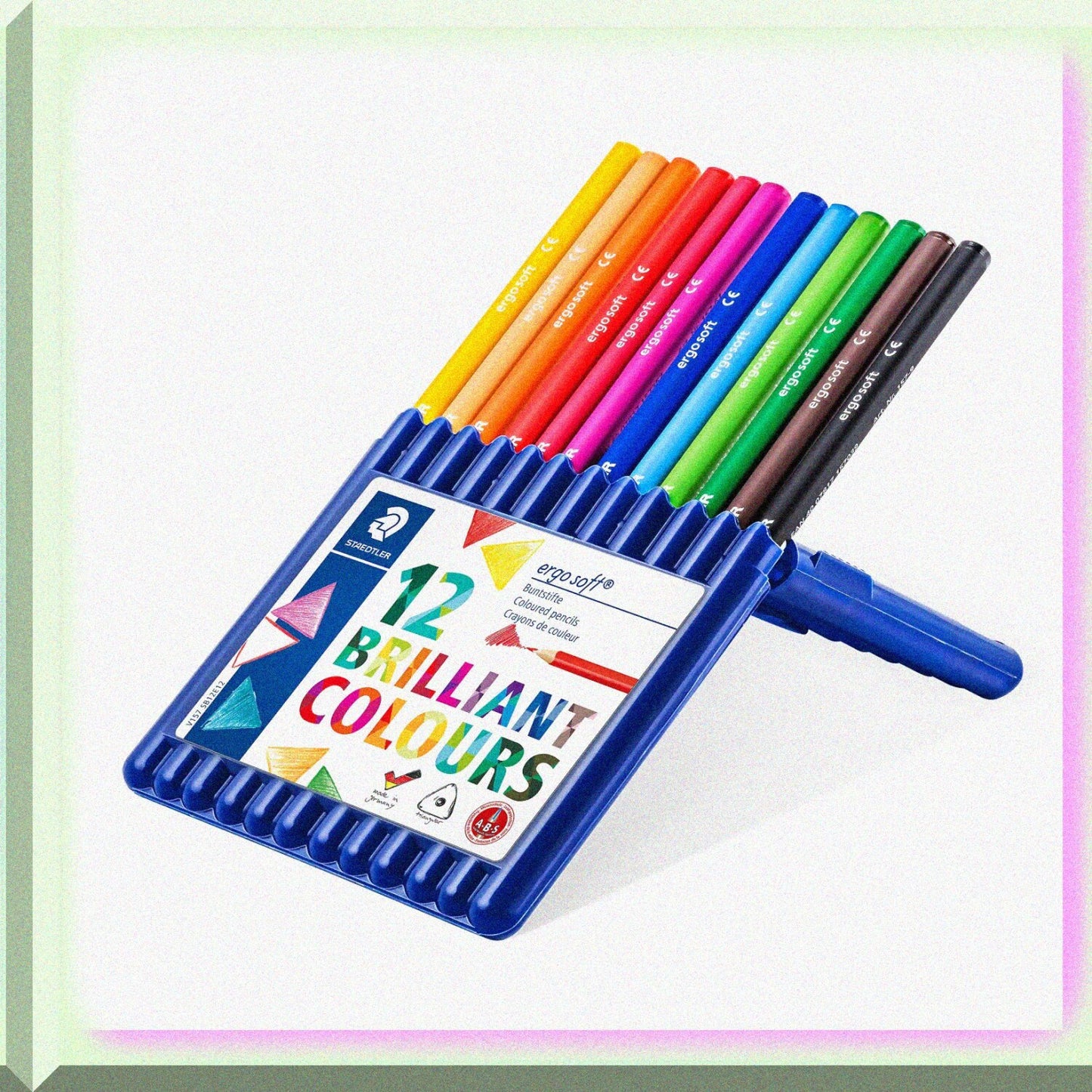 Colored Pencils Set of 12 in Stand-up Easel Case