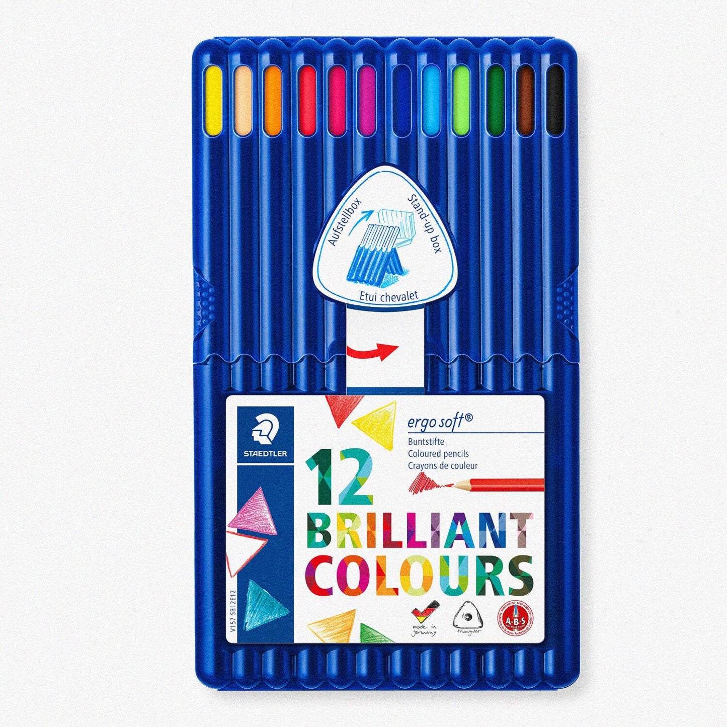 Colored Pencils Set of 12 in Stand-up Easel Case