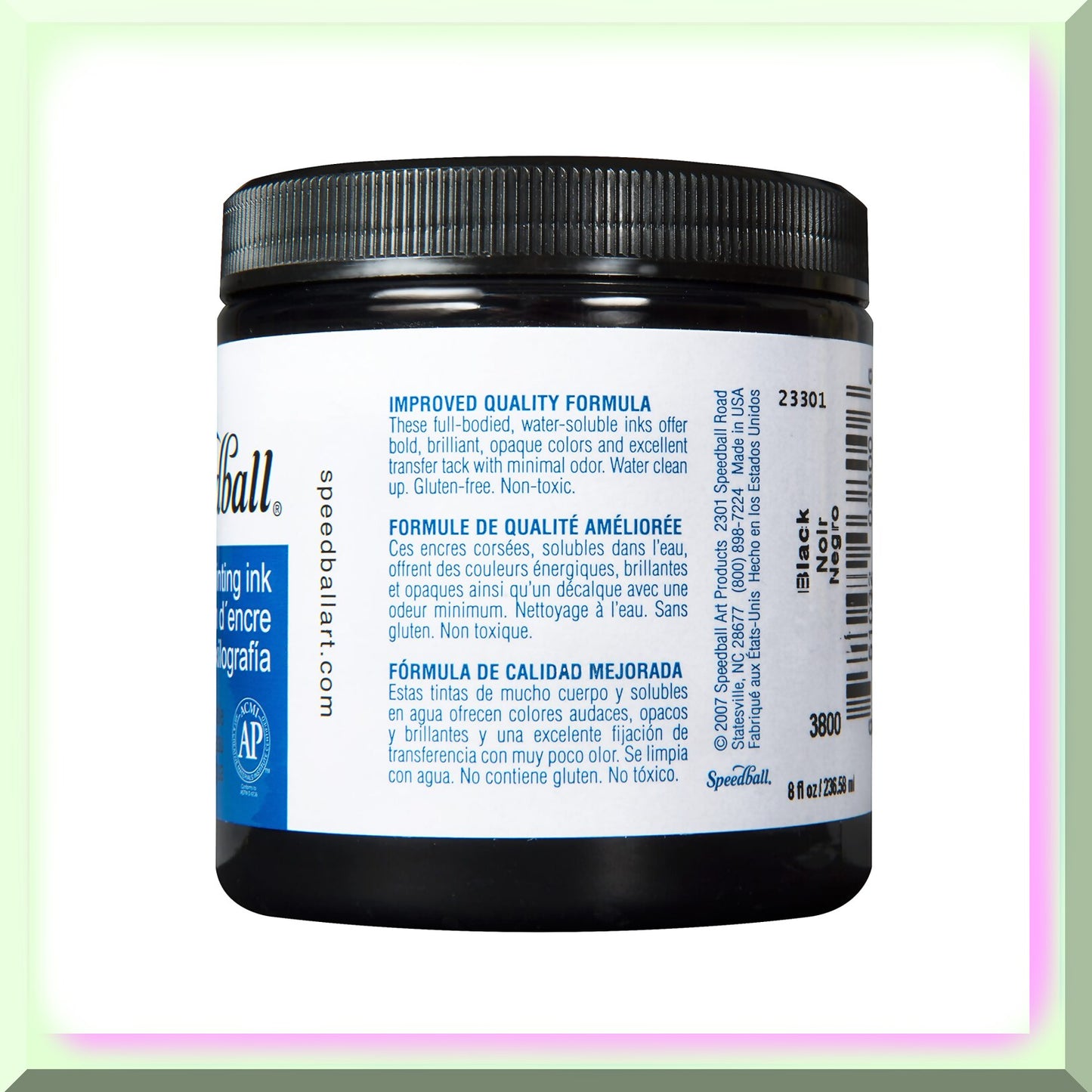 EcoPrint Black Water-Soluble Block Printing Ink 8oz