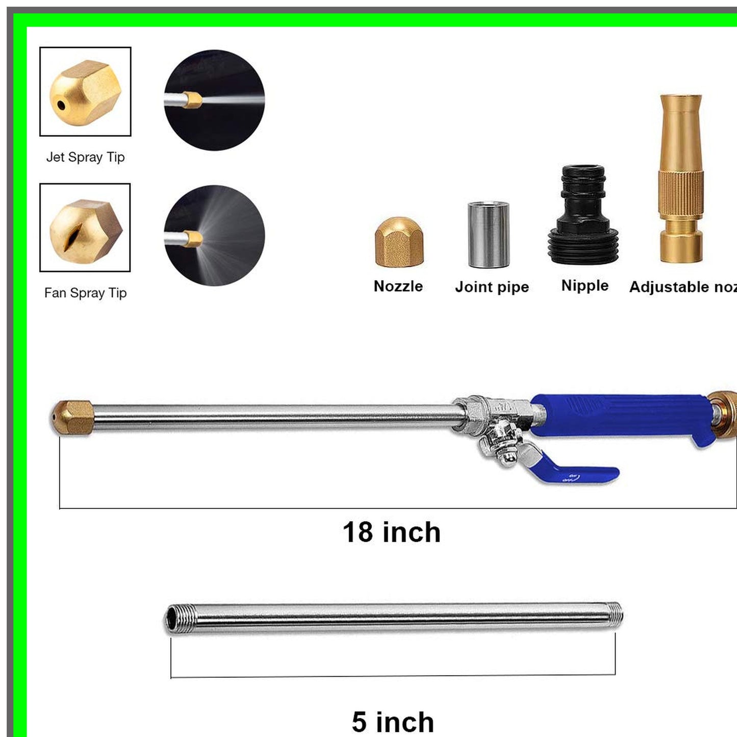 Extendable Hydro Jet Nozzle for Garden Hose and Gutter Cleaning