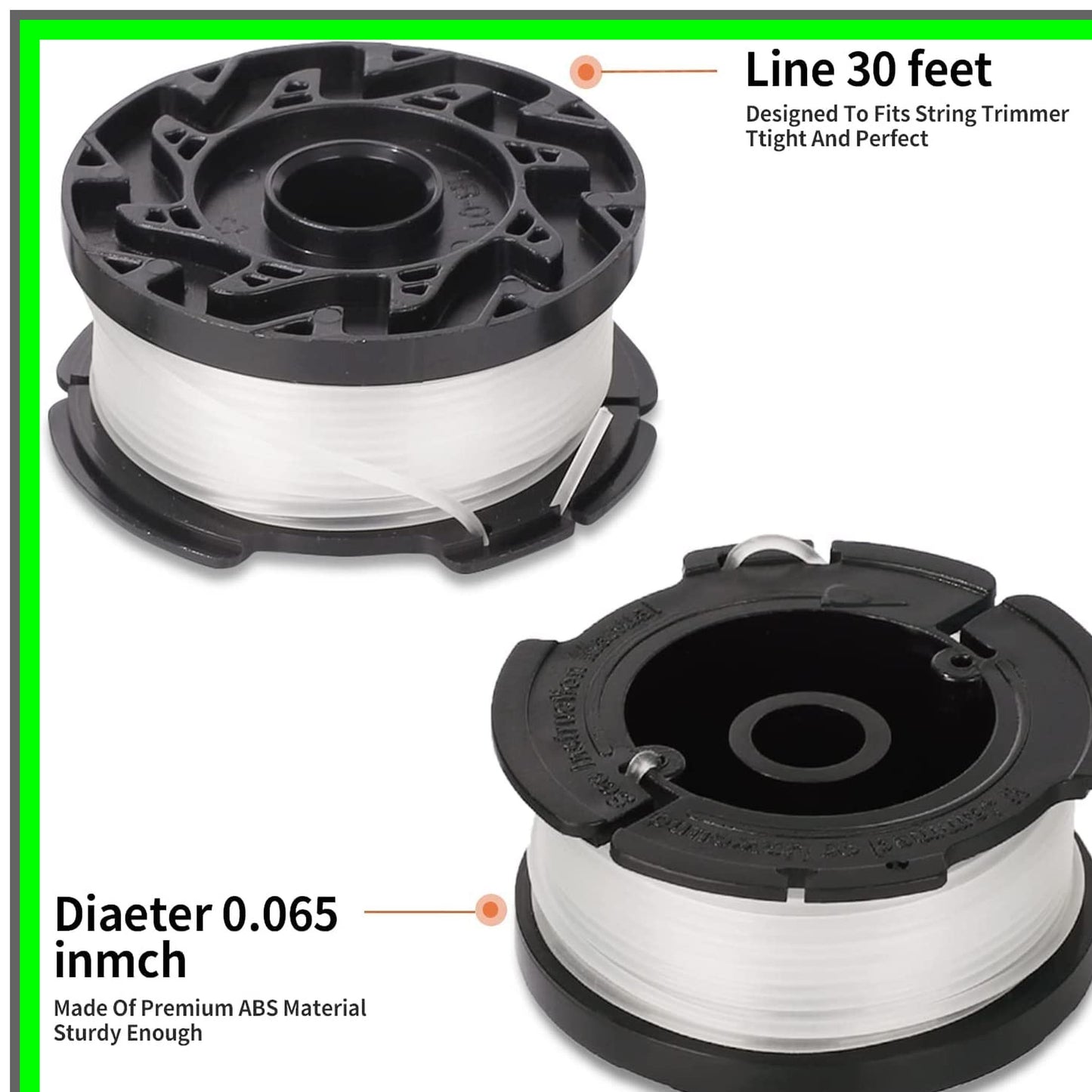 Efficient Trimmer Line Replacement Kit for Black and Decker Edgers, 8 Pieces