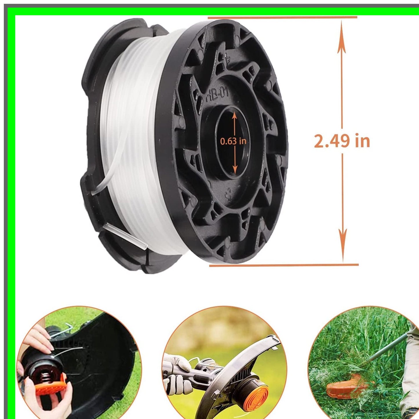 Efficient Trimmer Line Replacement Kit for Black and Decker Edgers, 8 Pieces