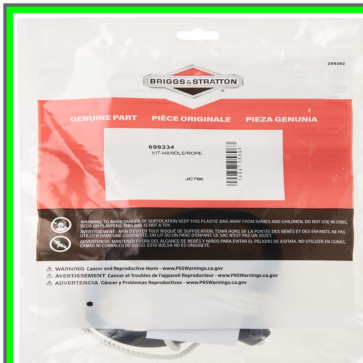 Snow Thrower Starter Handle and Rope Replacement Kit