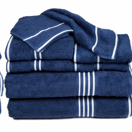 Rio 8 Piece Navy Cotton Towel Set