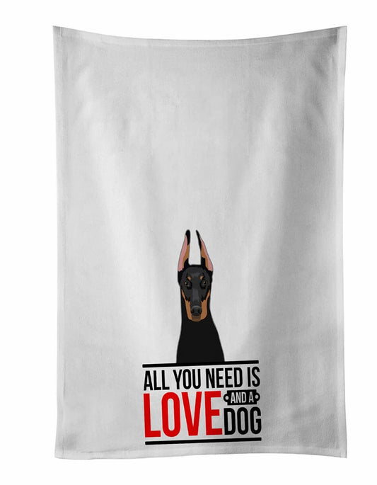 Doberman Pinscher Black and Rust Kitchen Towel Set 2