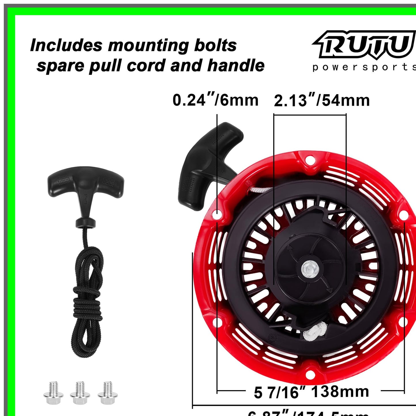 GX160 Recoil Starter Assembly for 196cc Go-Kart Engines and Predator 212cc