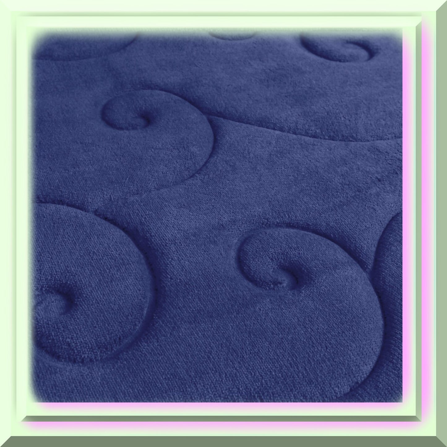 2 pc Navy Coral Fleece Memory Foam Bath Mat Set
