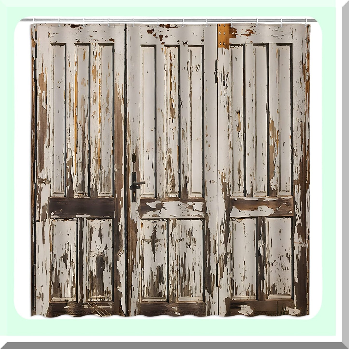 Rustic Western Barn Shower Curtain Gray Brown 70x70 Inch