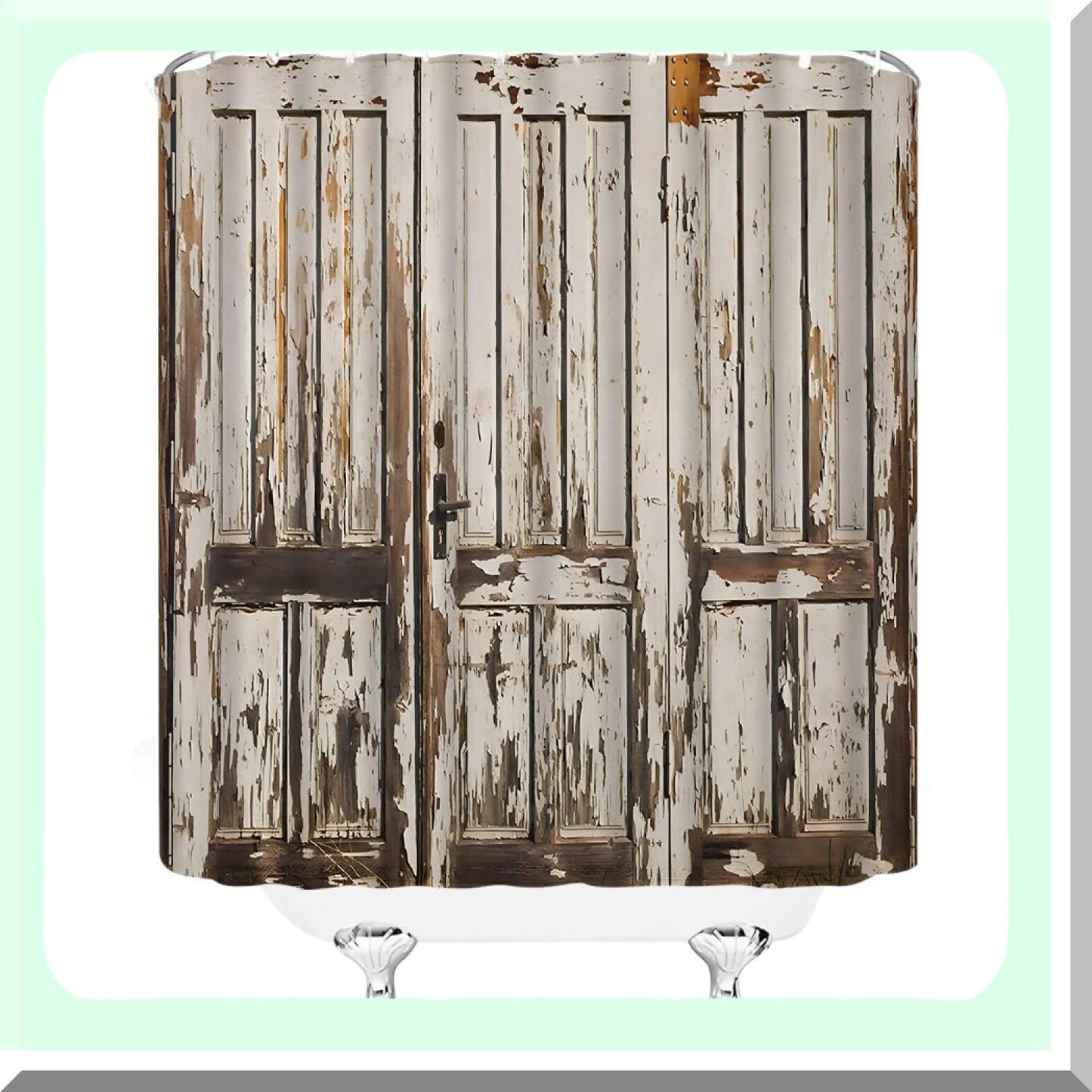 Rustic Western Barn Shower Curtain Gray Brown 70x70 Inch