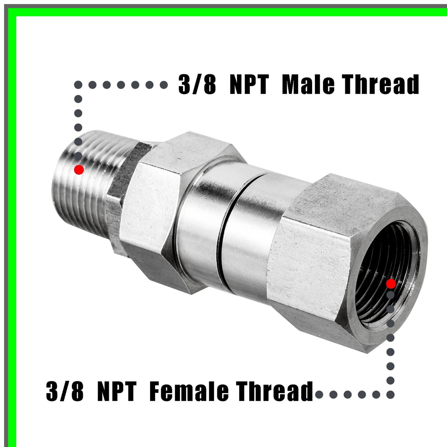 High-Performance 3/8 Inch NPT Swivel Fitting for 5000 PSI Pressure Washers