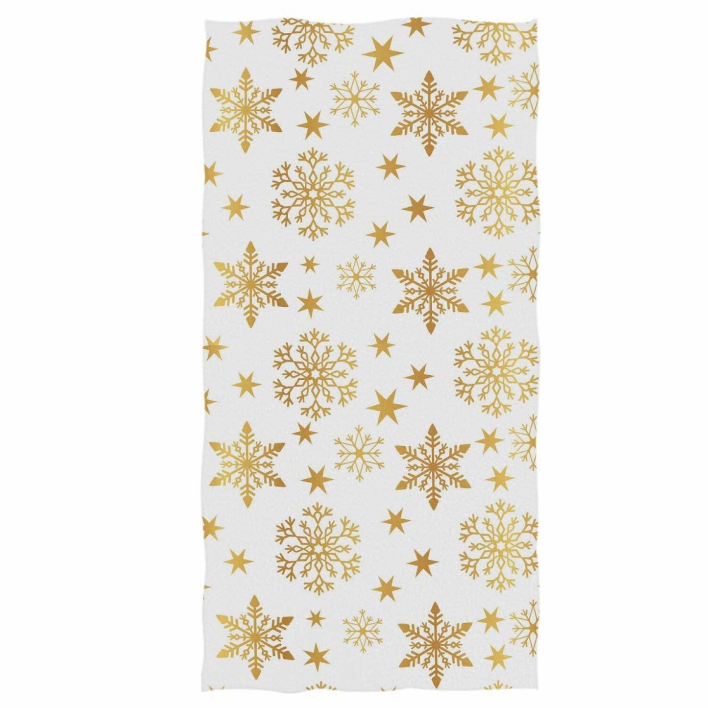 Golden Snowflake Hand Towels 16x30 in Winter Bathroom