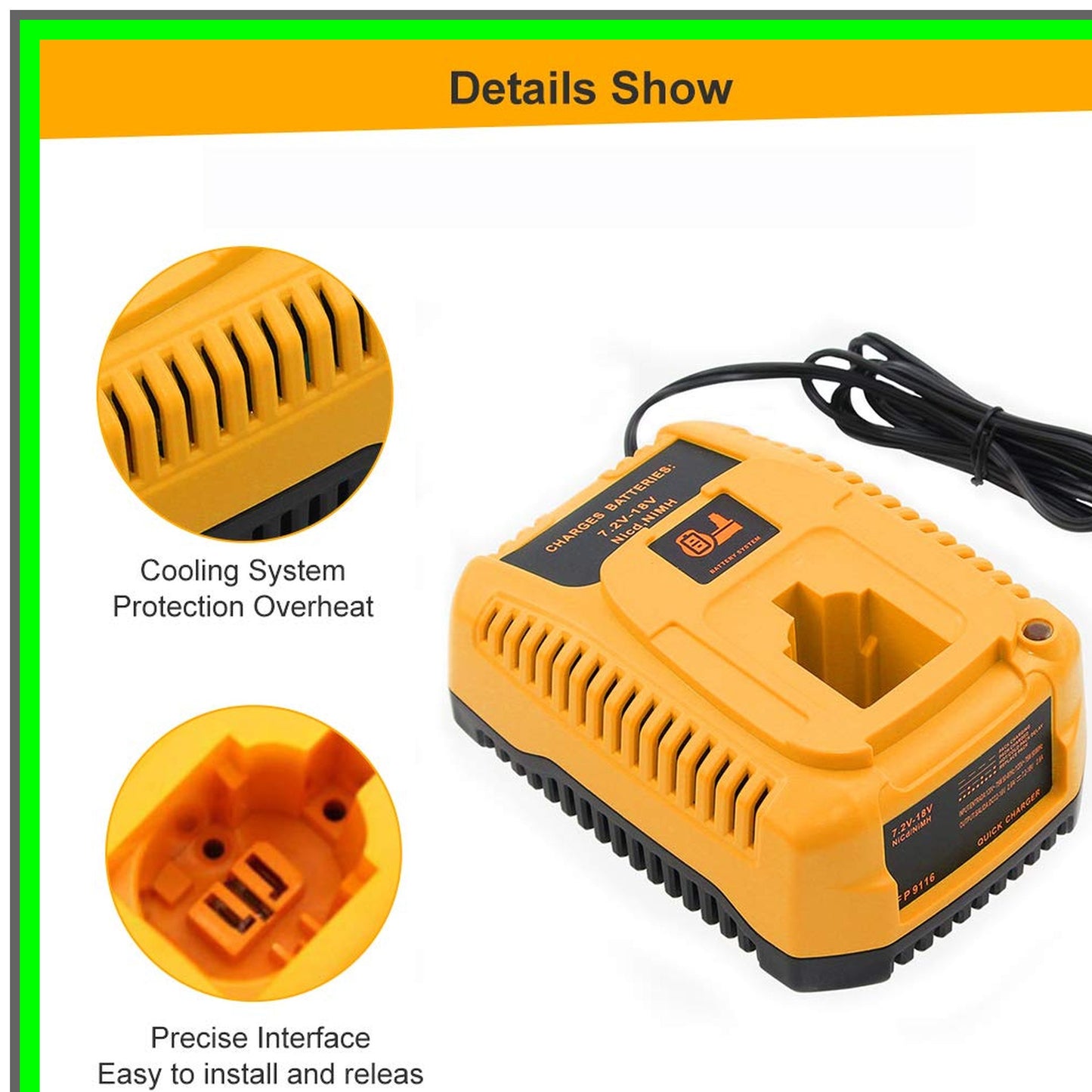 RapidCharge 7.2V 18V XRP Compatible DC9310 Battery Charger