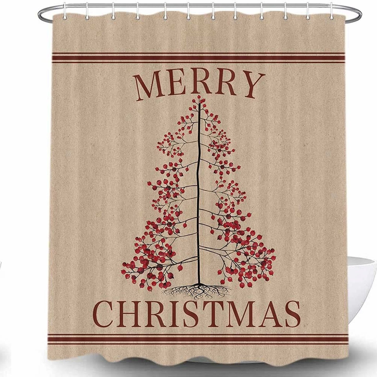 Rustic Clic Trees Bathroom Shower Curtain Set 69W x 72H