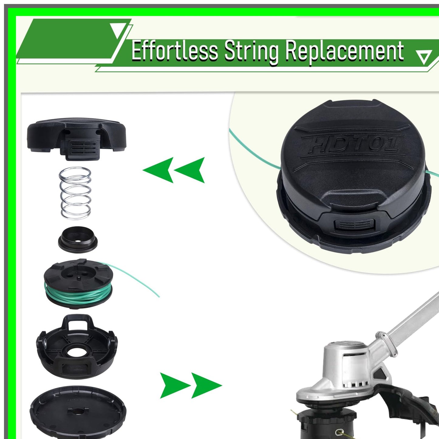 Efficient Trimmer Head Replacement for DCST920 Series with 20Ft String Spool