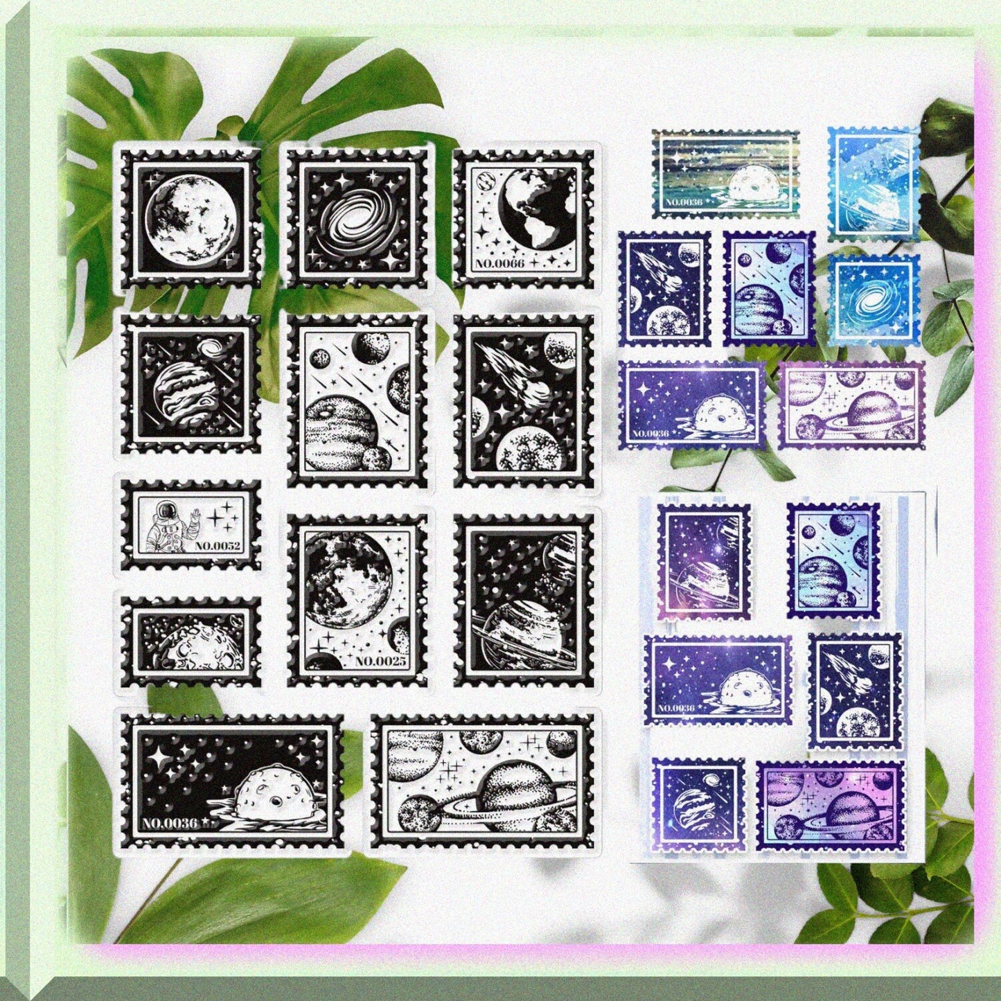 Space Planet Clear Silicone Stamps Set with 12 Styles