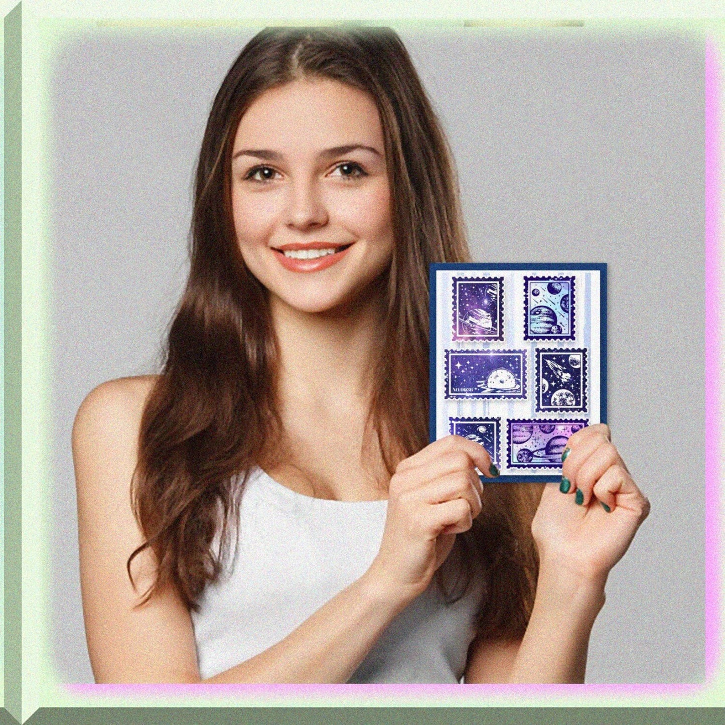 Space Planet Clear Silicone Stamps Set with 12 Styles