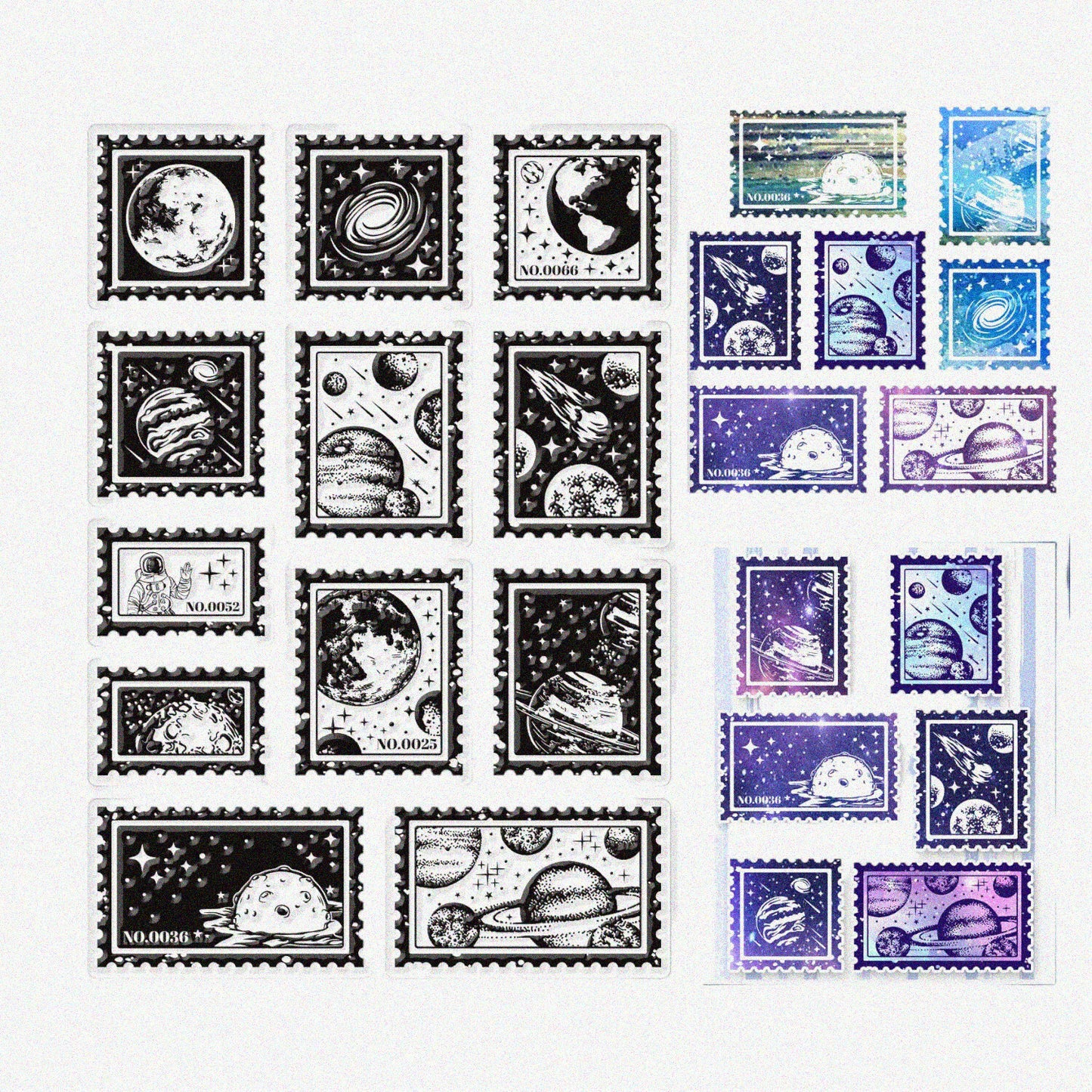 Space Planet Clear Silicone Stamps Set with 12 Styles