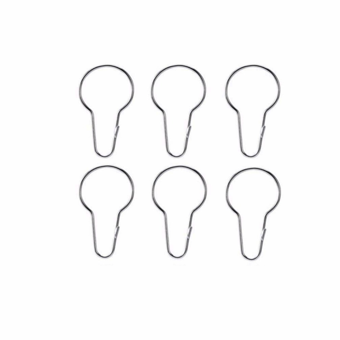 20 Black Metal Shower Curtain Hooks