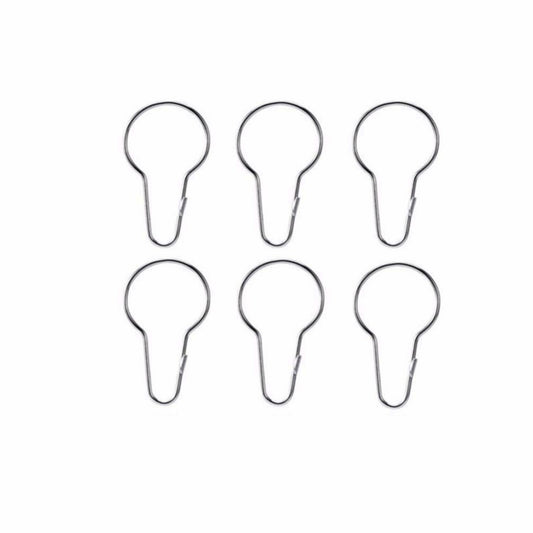 20 Black Metal Shower Curtain Hooks