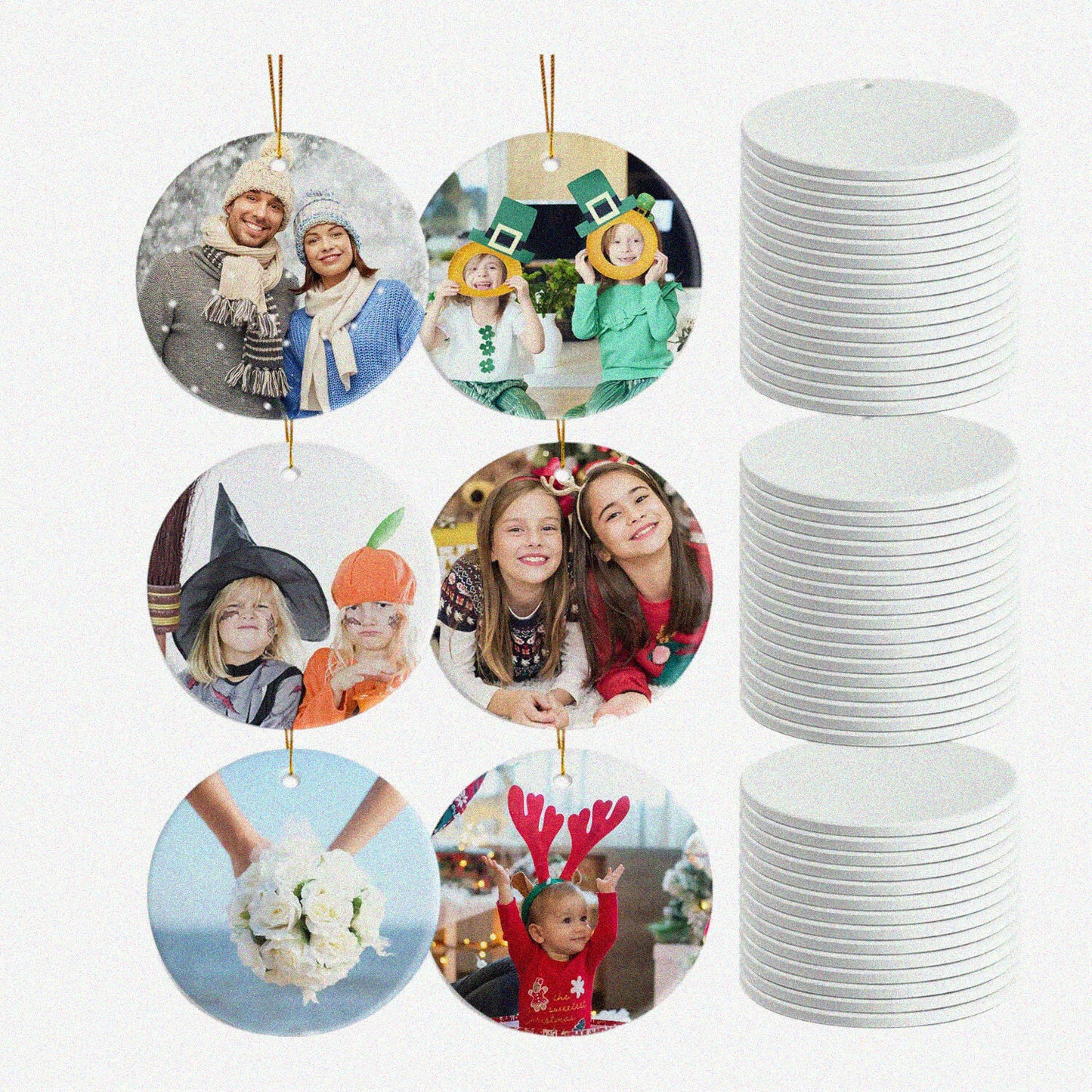48pcs White Ceramic Ornaments for Tree Decor, Party & Wedding