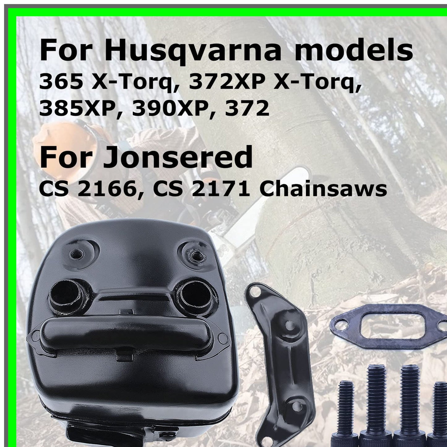 Chainsaw Muffler Exhaust Bracket Gasket Bolt Kit for Husqvarna Jonsered