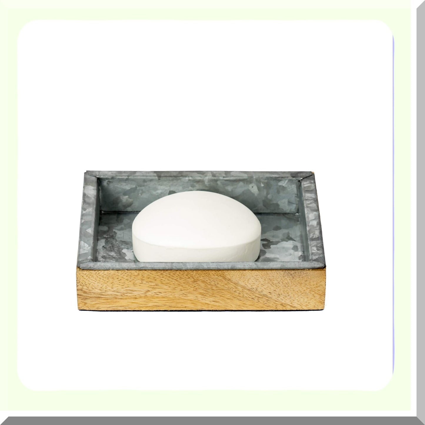 Confetti Collection Soap Dish Galvanised Sheet & Wood