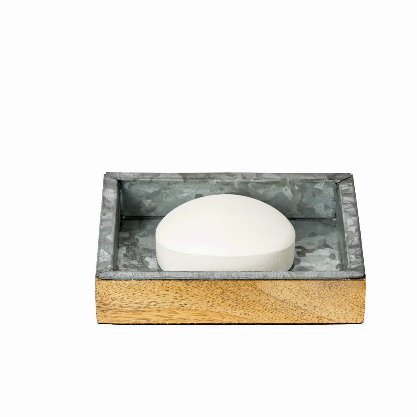 Confetti Collection Soap Dish Galvanised Sheet & Wood