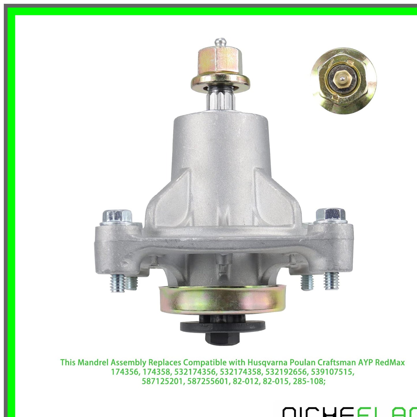Mandrel Assembly with Spindle Pulley for Husqvarna Replacement Parts