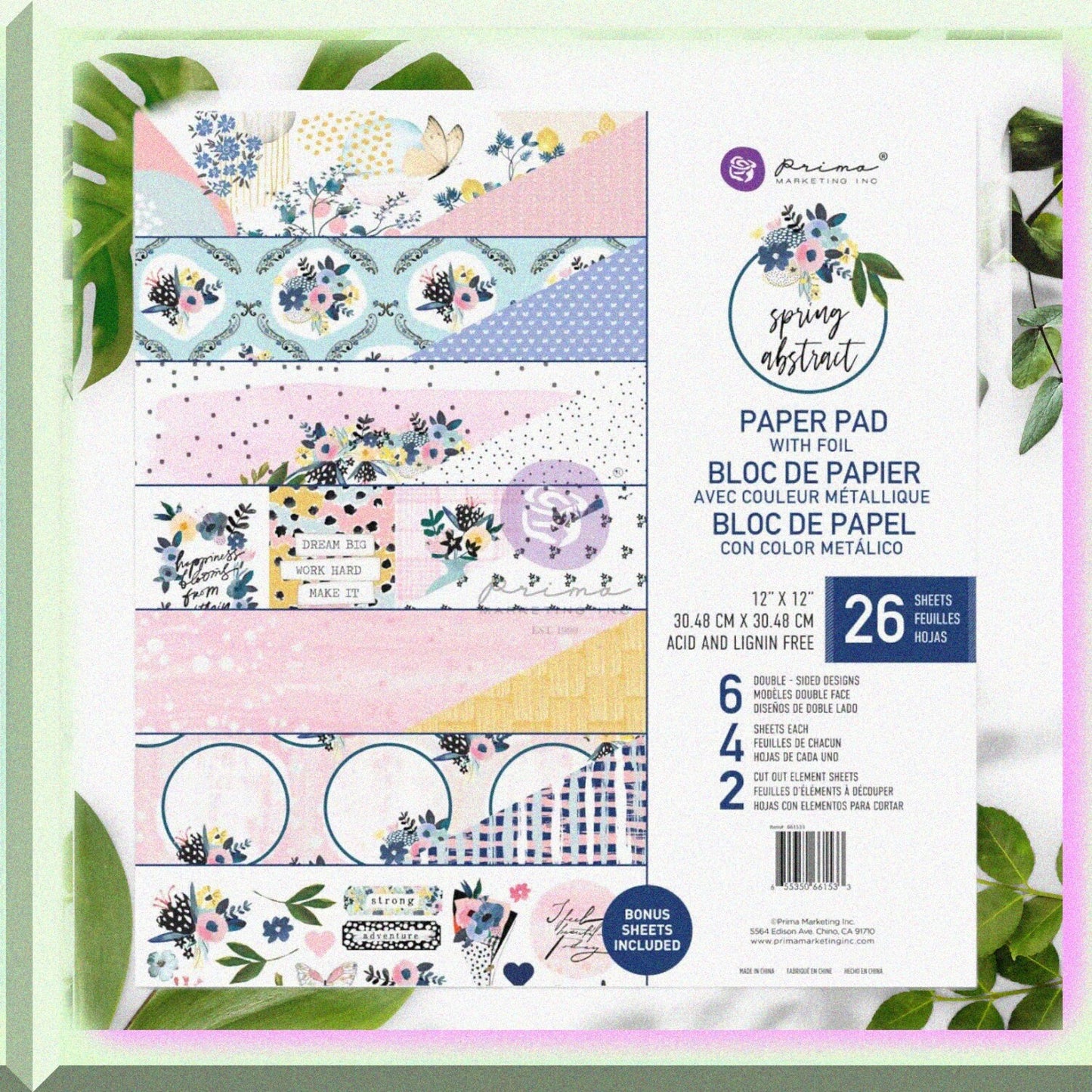 Spring Abstract Collection 12x12 Paper Pad, 26 Sheets