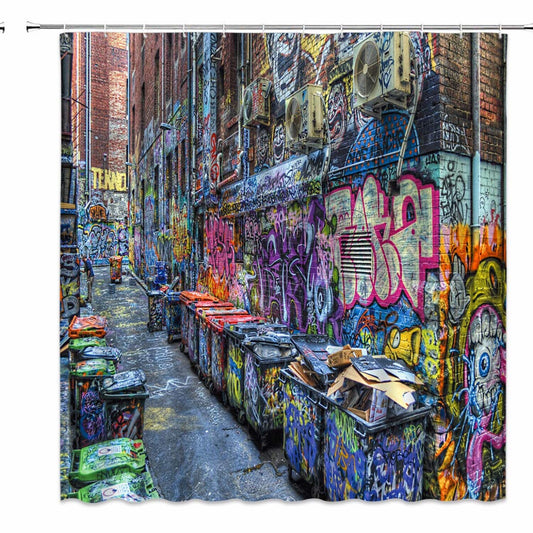 Colorful Graffiti Shower Curtain 70x70 inches