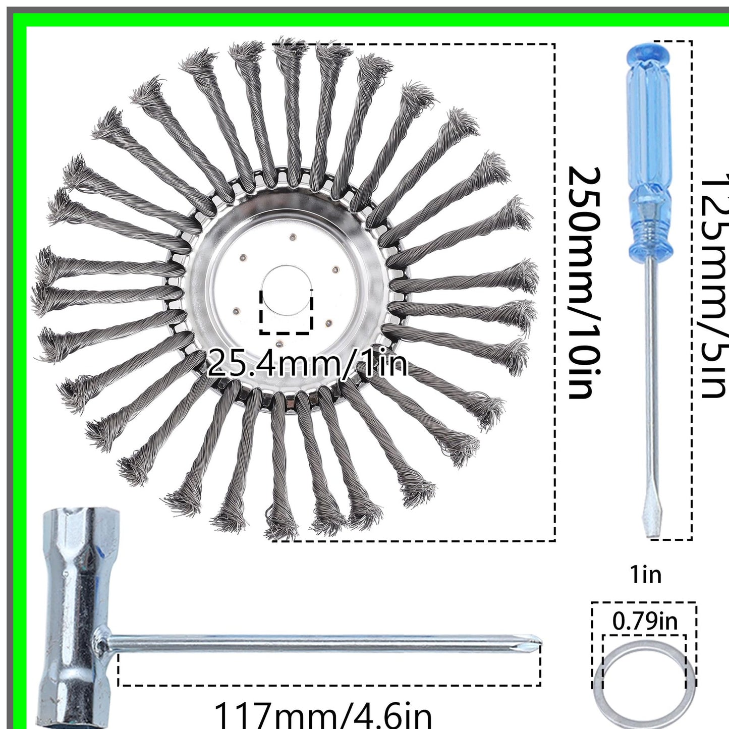 10 Inch Rotary Steel Wire Brush Cutter Head for Trimmers and Lawnmowers
