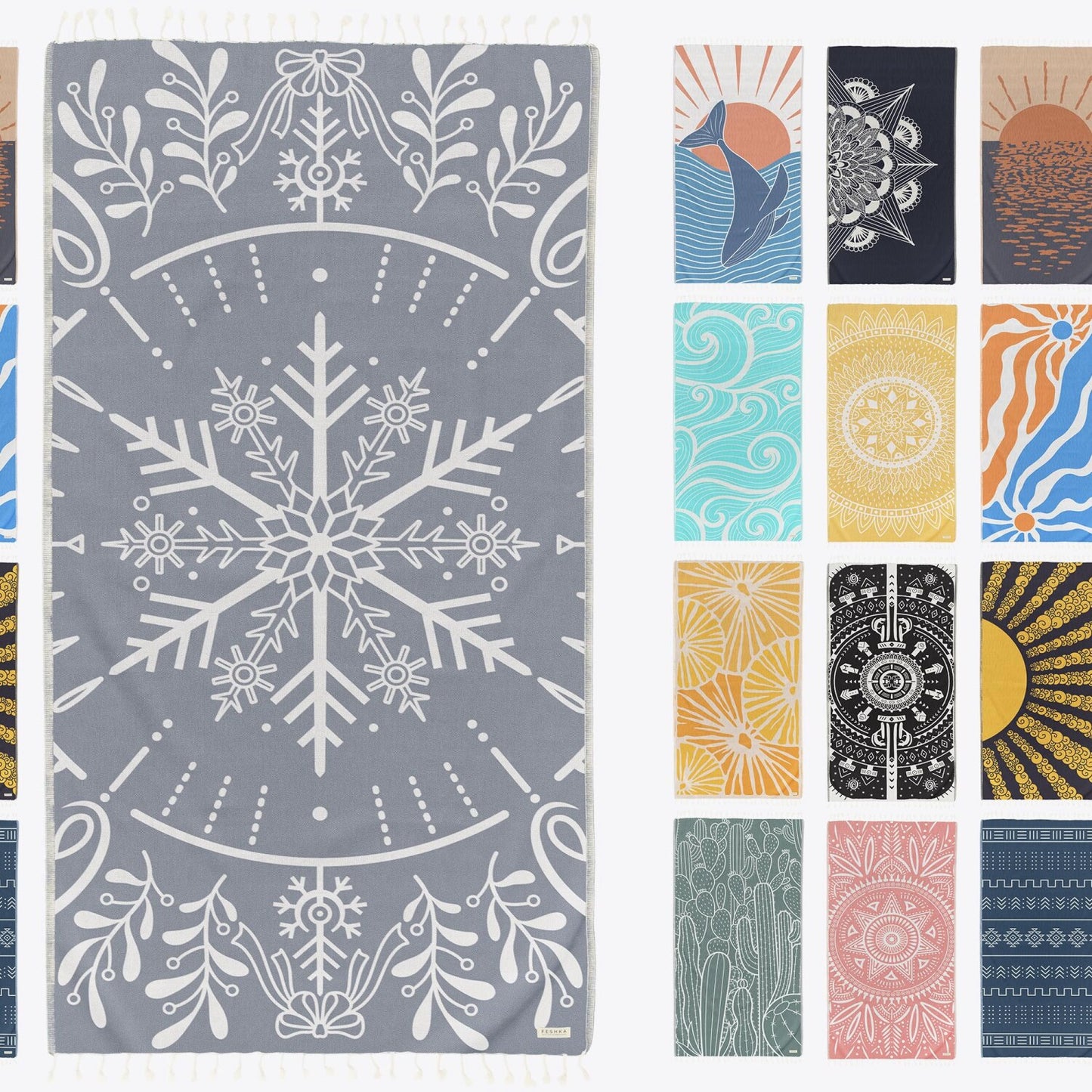 Sand Free Turkish Beach Towel 37x67 Quick Dry Gray