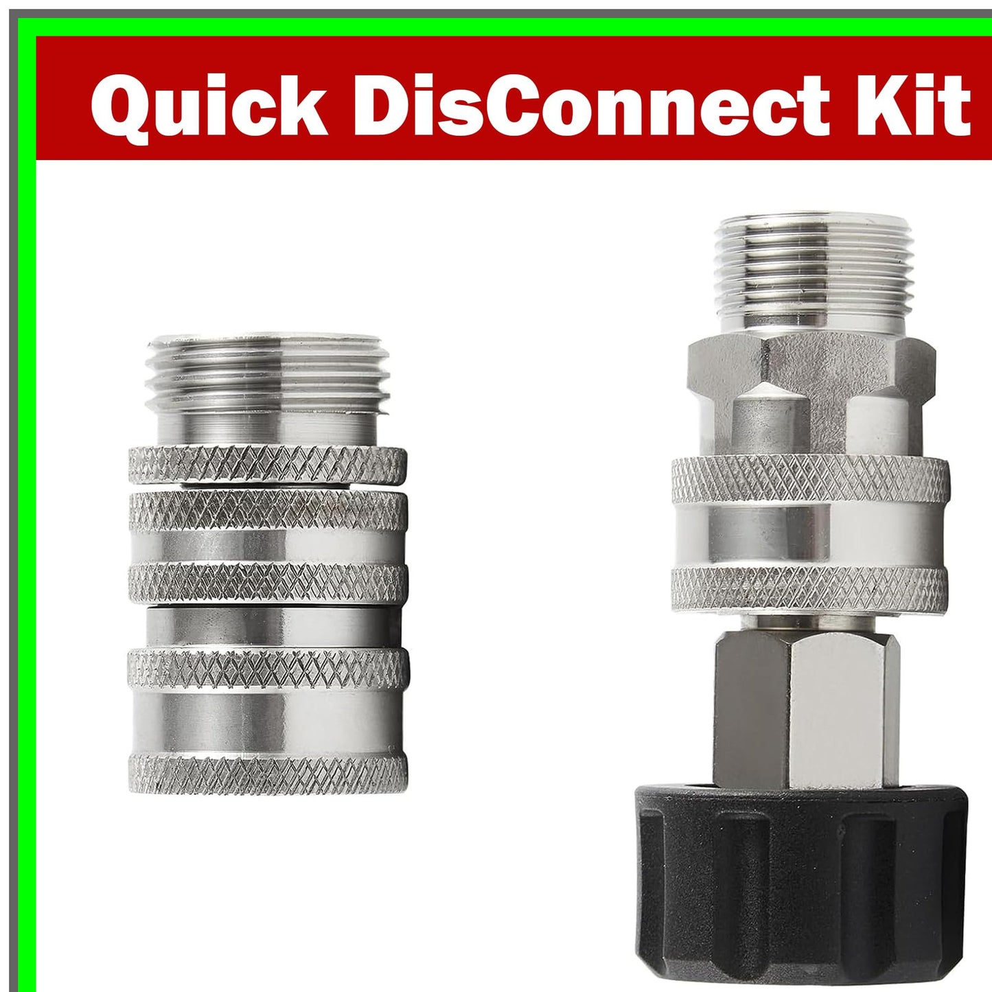 Stainless Steel Pressure Washer Quick Disconnect Adapter Kit, 8 Pack