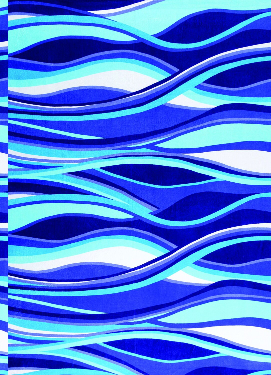 Abstract Waves Brazilian Velour Beach Towel 58x74 Inches