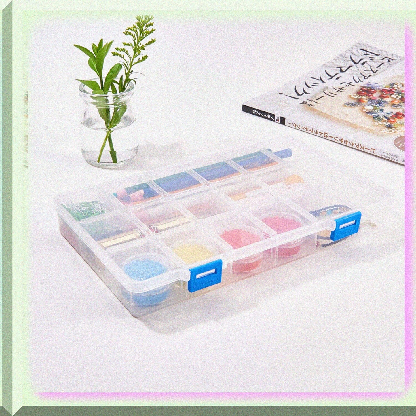 4 Pack Large Plastic Storage Boxes with Adjustable Dividers