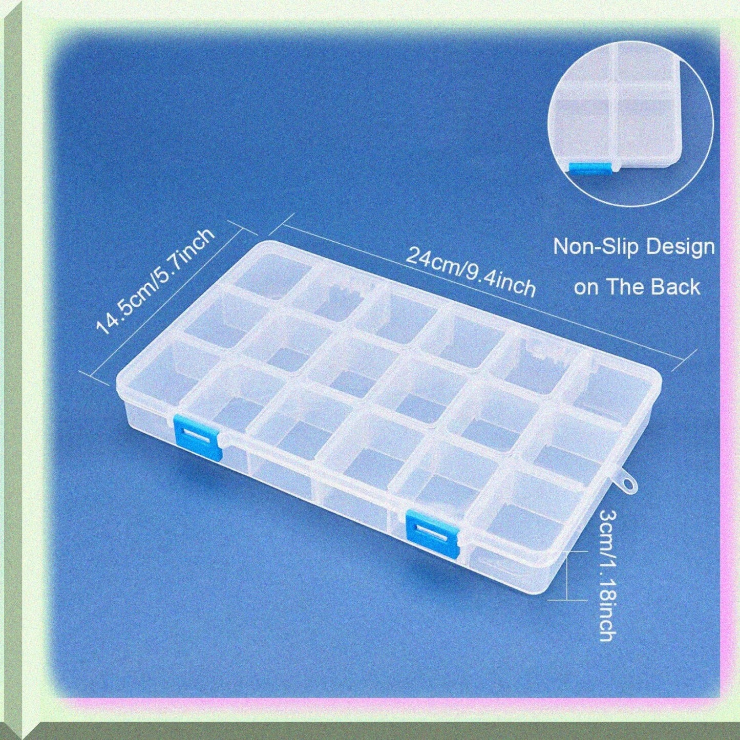 4 Pack Large Plastic Storage Boxes with Adjustable Dividers