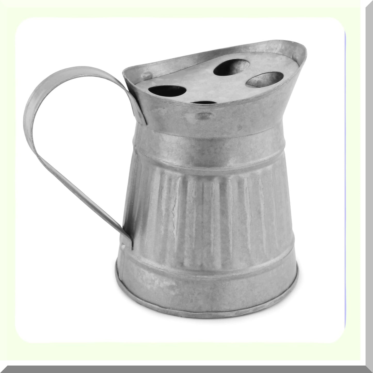 Galvanized Metal Toothbrush Holder 4 Slots