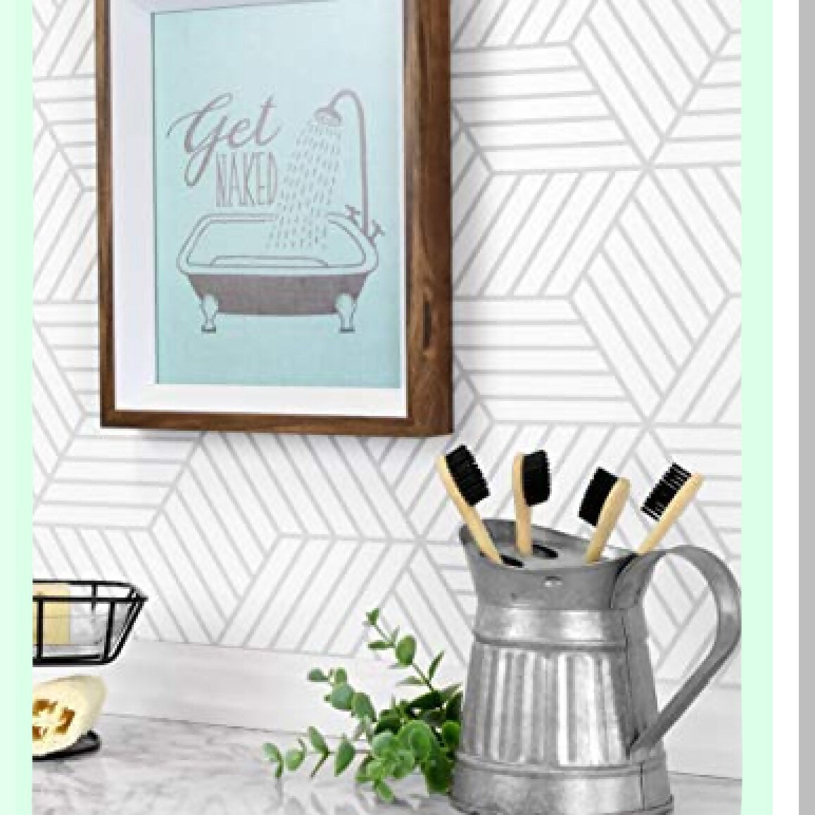 Galvanized Metal Toothbrush Holder 4 Slots