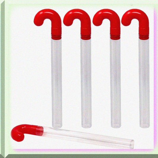 10 Pack Clear Plastic Candy Cane Tubes 10 Inch
