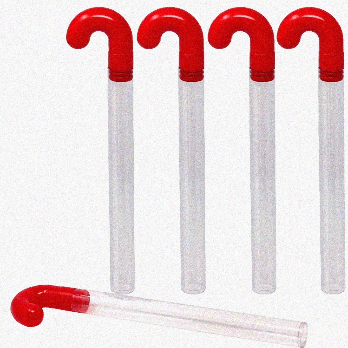 10 Pack Clear Plastic Candy Cane Tubes 10 Inch