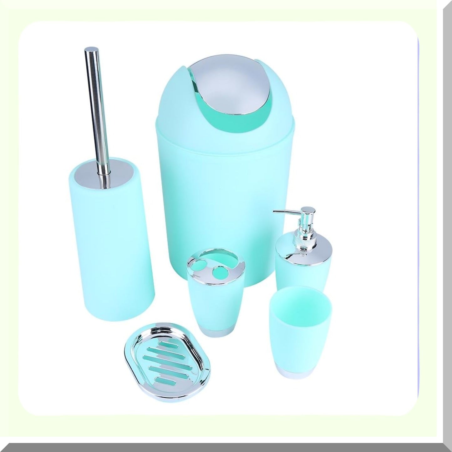Bathroom Accessories Set 6Pcs Mint Green