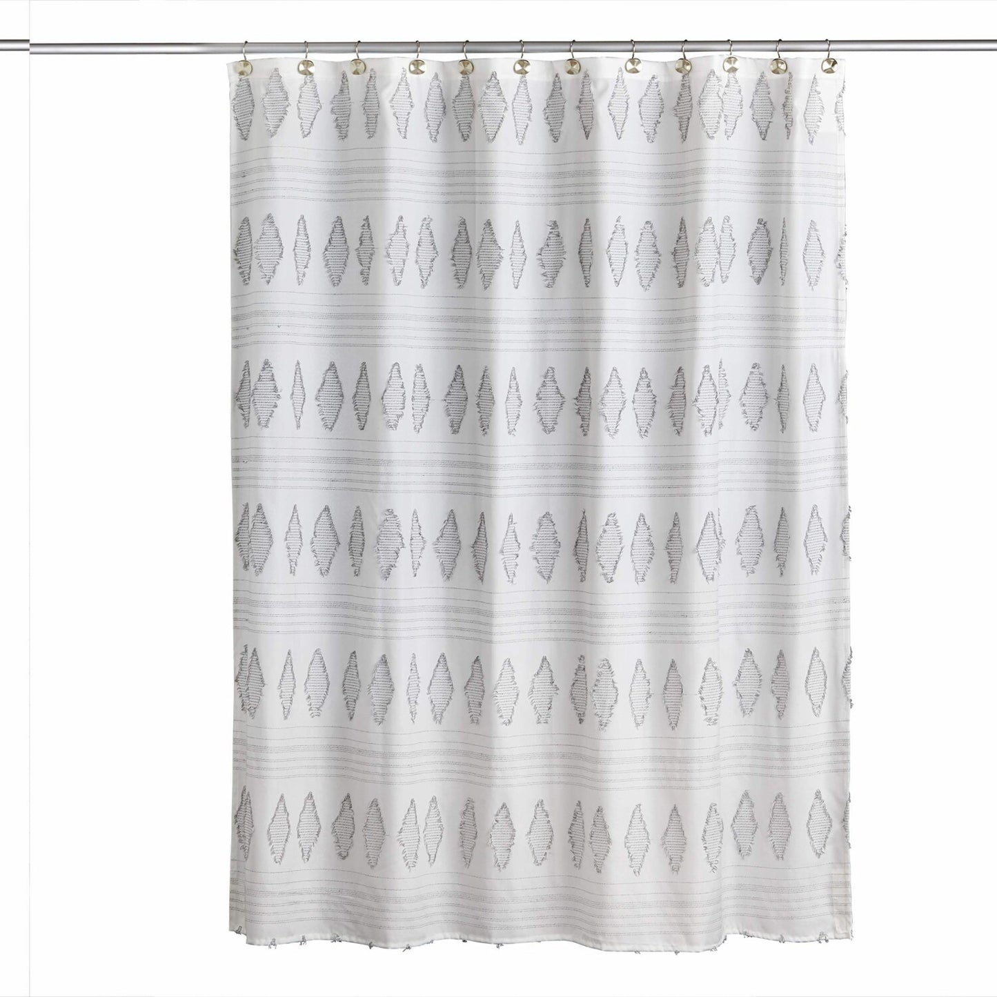 Clipped Geo Diamonds Shower Curtain Dove Gray 70x72