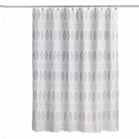 Clipped Geo Diamonds Shower Curtain Dove Gray 70x72