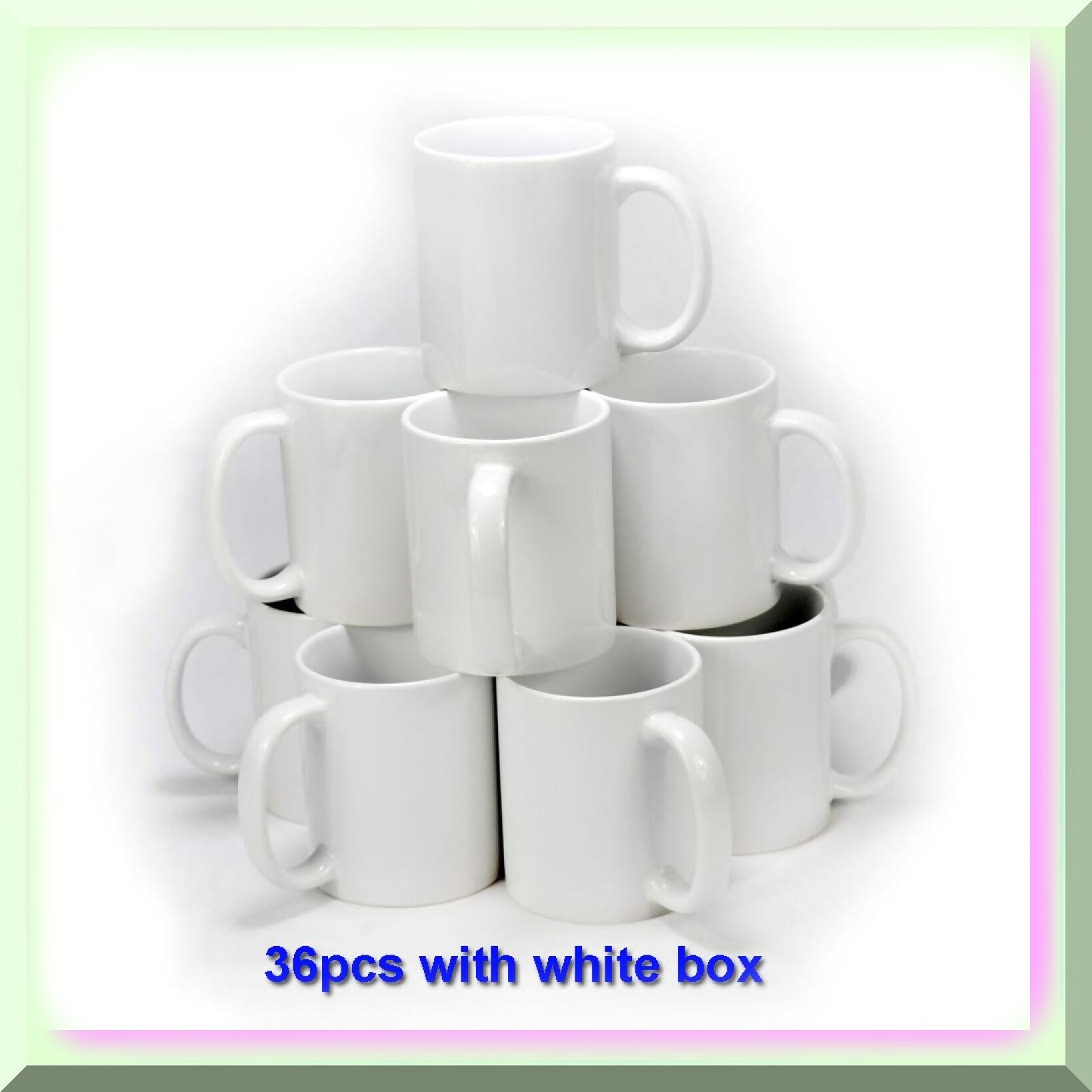 11oz White Ceramic Coffee Mugs Bulk Pack of 36