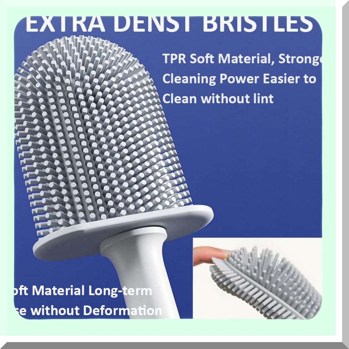 2 Pack White Flexible Wall-Mounted Tet Brush Set