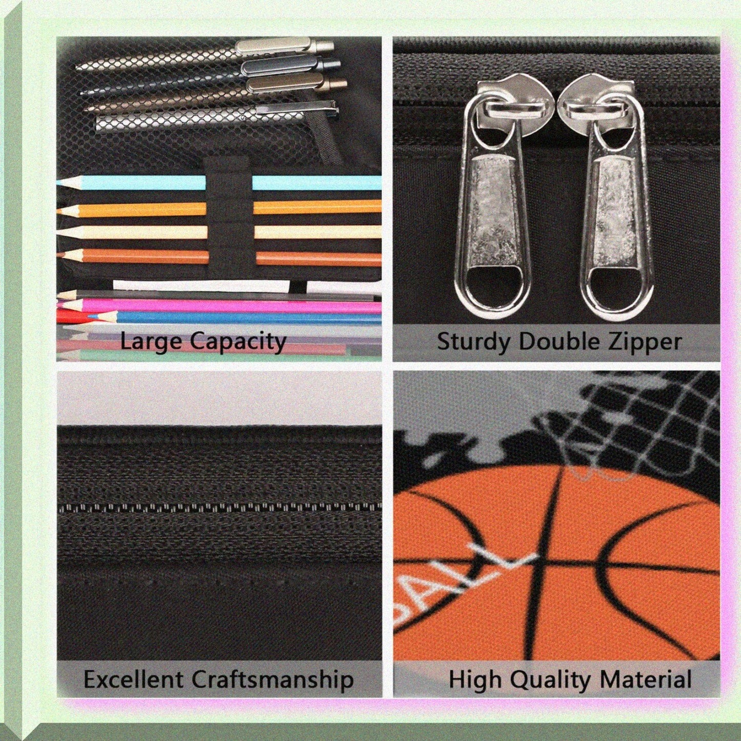 Basketball Pencil Case Large Capacity Stationery Organizer