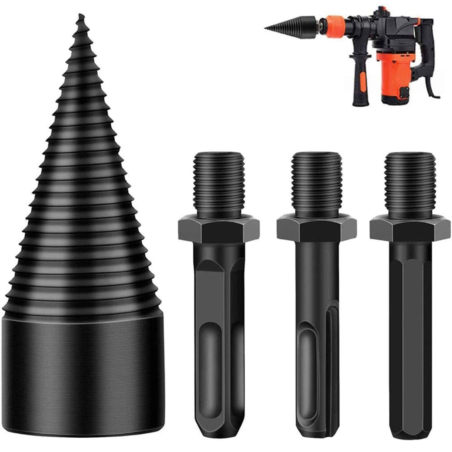 Heavy Duty Wood Splitter Drill Bit Set for Efficient Log Splitting