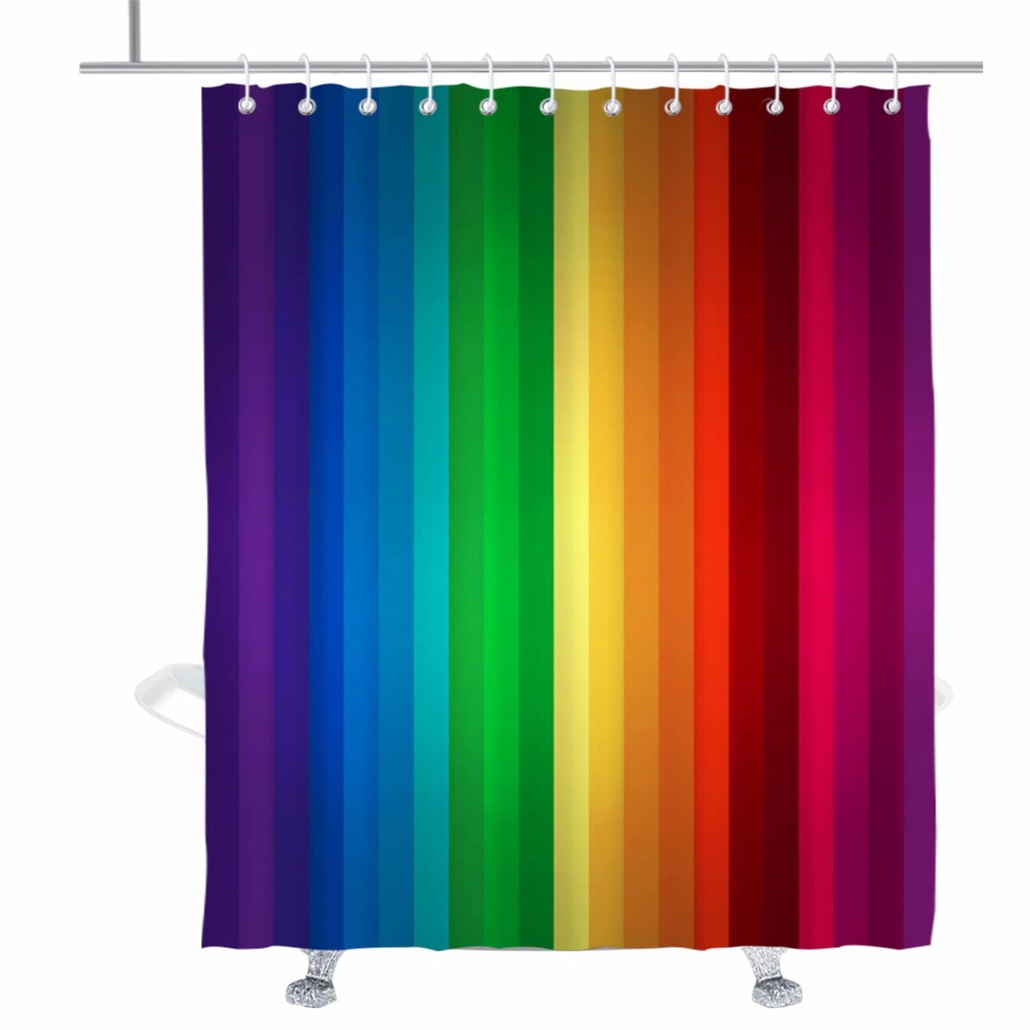 Rainbow Stripe Shower Curtain 72x72 inches