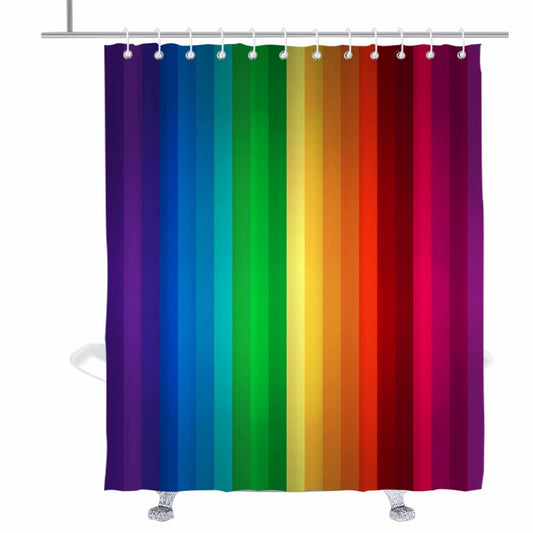 Rainbow Stripe Shower Curtain 72x72 inches
